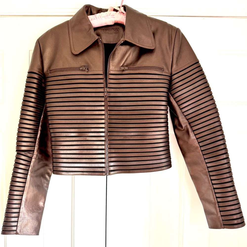 Vintage 1990s Jitrois Brown/Bronze Leather Jacket